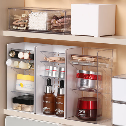 Mirror Cabinet Lipstick Jewelry Finishing Rack Narrow Mini Layer Rack Acrylic Cosmetic Storage Rack Dressing Table Rice Wood