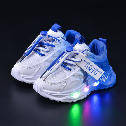 Children's Sports Light-up Gradient Shoes 2025 New Female Torre Shoes Small and Medium-sized Kids Boys and Students LED Luminous Running Shoes