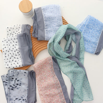 Korean Style New Mint Green Silk Scarf for Women Spring and Summer Thin Style High-End Korean Style Narrow Thin Scarf Scarf
