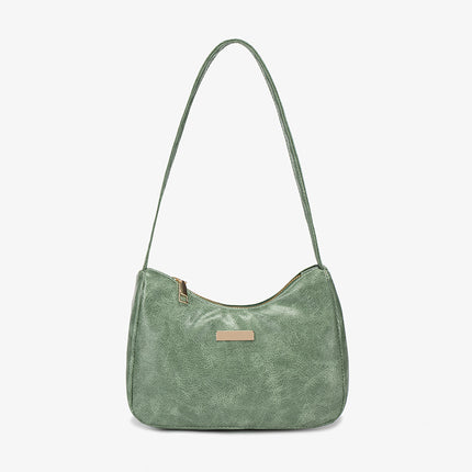2025Bags Fashionable Oily Leather Glossy Armpit Bag Trendyy Versatile Girls Shoulder Bag Small Soft Leather Mobile Phone Bag