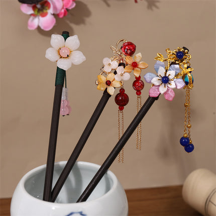 New Year Red Festive Chinese Style Hairpin Palace Style Tassel Walking Hair Hairpin Retro Hanfu Ancient Dress Cheongsam Hair Accessories Women