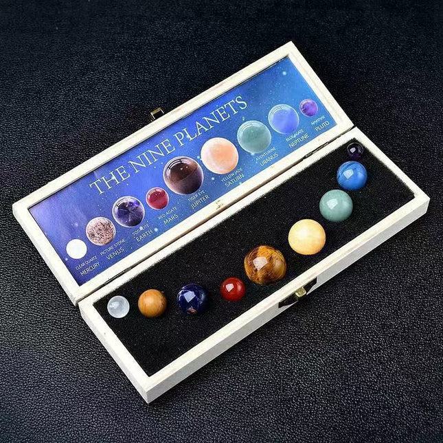 Natural Stone Crystal Planet Solar System Nine Planets suit Crystal Ore Specimen Energy Stone Wholesale Collection Gift