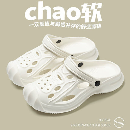 Croc Shoes Men's Outdoor Wading Shoes New Anti-Slip Slippers Outer Wear Deodorant Eva Seaside Toe-Cap Garden Shoes for Men