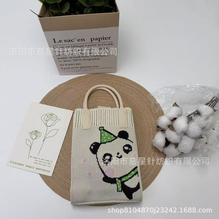 Girl's Heart-Shaped Knitted Crossbody Bag