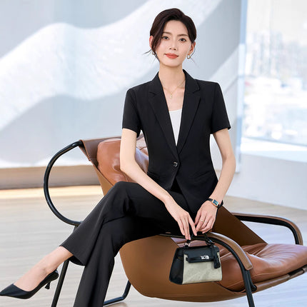 Grey Suit suit Women's Dress Summer New Hotel Front Desk Manager Interview Workwear Temperament Professional Women's Work Clothes