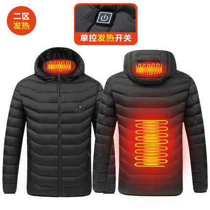29Th District, 23Rd District, 11Th District, District 9 Heating Clothing, Winter down Cotton Jacket, Heated Cotton Jacket, Large Size Coat, Electric Heating Clothing, Cold-Proof