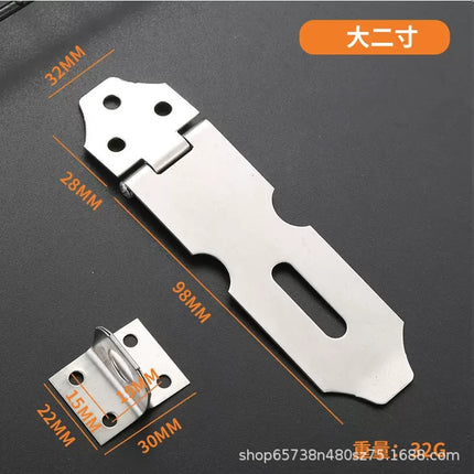 Stainless Steel Latch Lock Door Nose Wooden Door Surface-Mounted Bolt 90-Degree Right Angle Lock Plate Door Buckle Door Bolt Door Lock with Lock