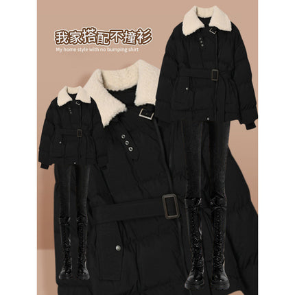 plus size Women's Winter suit 2024 New Sense Parker cotton-padded jacket Jacket Jeans Slim Two-piece Set