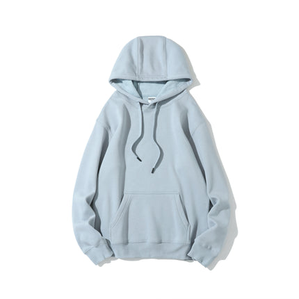 400g Heavyweight Fleece-Lined Autumn and Winter Hooded Sweatshirt, Multi-Color, Solid Color, Simple and Thick, Suitable for Layering, Unisex Sports Hoodie