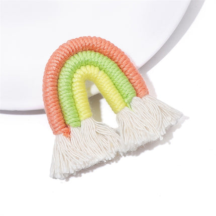 Fabric Ethnic Style Tassel Rainbow Pendant Pendant Cute Children Handmade DIY Keychain Bag Accessories Woven
