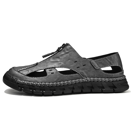 Foreign Trade Hot-Selling Summer New Products Large Size Hand-Stitched Casual Breathable Genuine Leather Toe-Cap Sandals River Shoes Beach Shoes