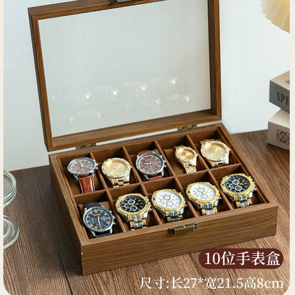 2025 New Leather Watch Box Storage Box with Lock Home Watch Organizer Display Box Mechanical Watch Jewelry Box