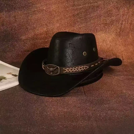 Solid Color Light Board Felt Western Cowboy Hat Outdoor Autum Hat Women's Simple French Hat Men's High-End
