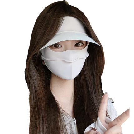 Summer Facekini Sun Protection Mask with Brim for Driving, Neck Protection, Face Covering, Uv Protection, Fashionable for Commuting