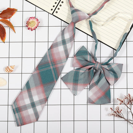 Japanese Plaid JK Tie Tie Set Women's College Style Graduation Photo Free Accessories Korean Style Bow Mariners Suit