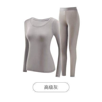 22199 Fall/Winter Bose Women's Ultra-thin Long-sleeved Non-marking Crewneck Bottoming Autumn Clothes suit for Warm Skin-beautifying Underwear