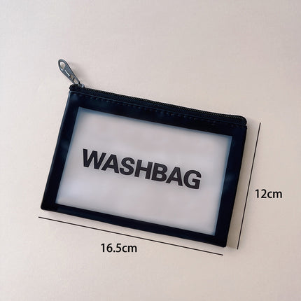 PU cosmetic bag large capacity dry and wet separate wash bag PVC transparent frosted bath bag travel portable storage bag