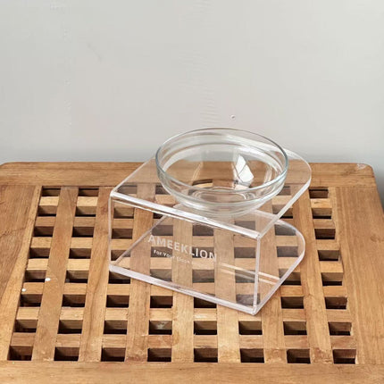 Glass Cat Bowl High Foot Neck Protection Internet Popular Cat Food Bowl Water Bowl Anti-overturning Cat Rice Bowl Easy to Clean Dog Bowl Dog Food Bowl