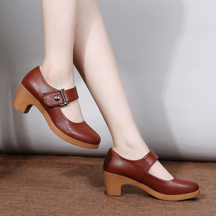 Factory direct sales dance shoes wholesale round head modern square dance shoes ladies mother shoes cross-border products 2025