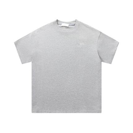 Cross-Border Am* Short-Sleeved Pure Cotton Embroidered Round Neck T-Shirt Summer Casual Loose Couple Wear Star Same Style Drop Shipping