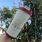 500ml / Lily of the valley thermos cup retro red-[free carrying rope]