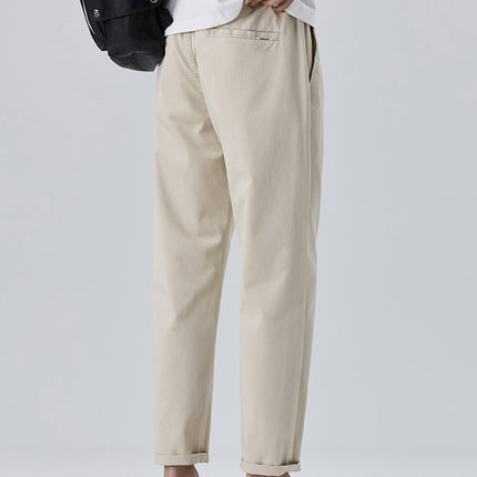 Spring and Summer Thin Tapered Light Business Casual Pants for Men, Stretchy Versatile Cropped Pants for Men