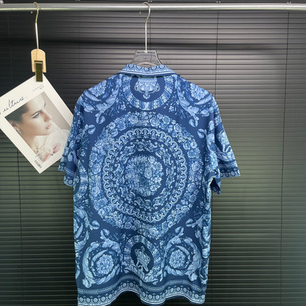 European and American Trendy Ver Men's Short-Sleeved Shirt and Shorts Set with 3D Digital Full-Body Print Hawaiian Vacation Style