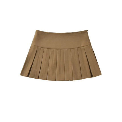 French Style Autumn and Winter Woolen Wide-brimmed Pleated Skirt Women's All-match Anti-naked Skirt Mini Skirt