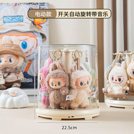 Rab cloth pendant display box transparent rotating labubu plush toy doll hand-made blind box storage display rack