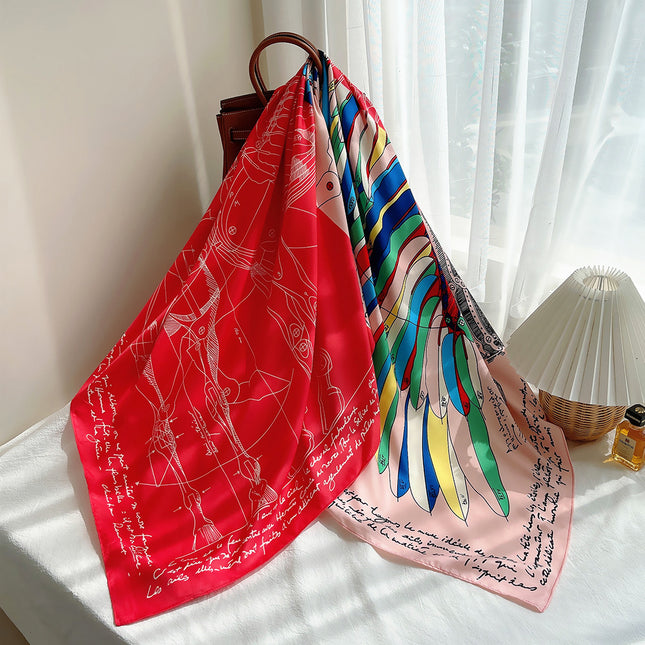 130cm European and American fashion style Ancient Flying Horse women's decorative travel warm shawl sunscreen scarf large square towel wholesale