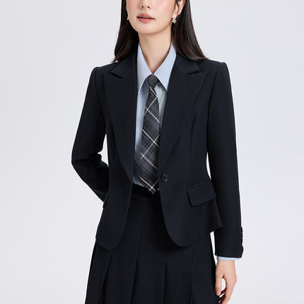 College Style Petite Outfit Set for Women Commuting Formal Wear University Student Exam Defense Interview Suit Dress Set