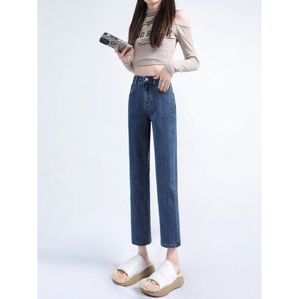 Women's Cropped Cigarette Pants 2026 New Autumn High-Waisted Slim-Fit Stretchy Skin-Friendly Comfortable Baguette Narrow Straight-Leg Pants