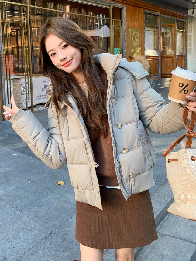 Z5807 Niche Design Removable Hooded Cotton Jacket Korean Style Women's Winter New Short down Cotton Jacket Street Trendy