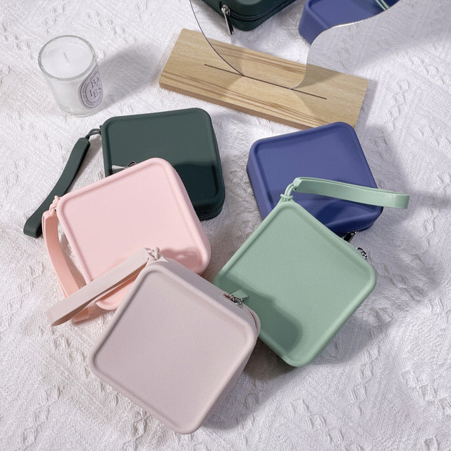 New Fashion Square Silicone Coin Purse Large Capacity Earphone Key Coin Storage Bag Travel Portable Cosmetic Bag
