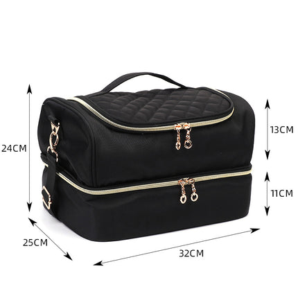 Cross-Border Amazon Cosmetic Bag Portable Storage Bag Double-Layer Lipstick Storage Bag Nail Polish Tool Storage Handbag