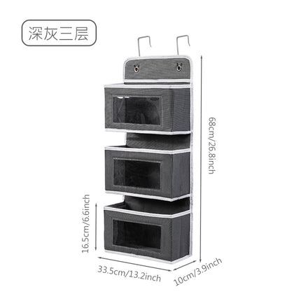 Door Storage Hanging Bag Household Non-perforated Multi-layer Storage Bag Fabric Hanging Pocket Dormitory Top Bed Hanging Basket Finishing