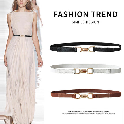 Women's Decorative Belt for Dresses, Simple and Versatile, Suitable for Sweaters and Coats, Waist-Cinching, Fashionable Elastic Slim Waist Belt