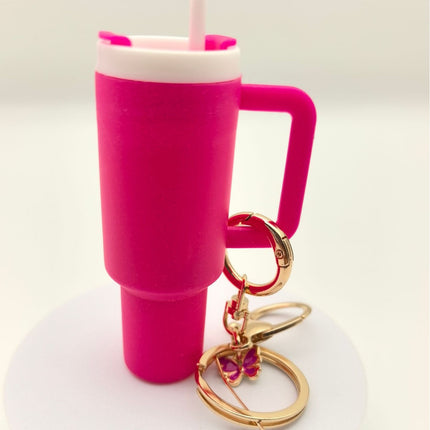 New detachable mini Stanley keychain Stanley ice cup butterfly with straw outdoor portable