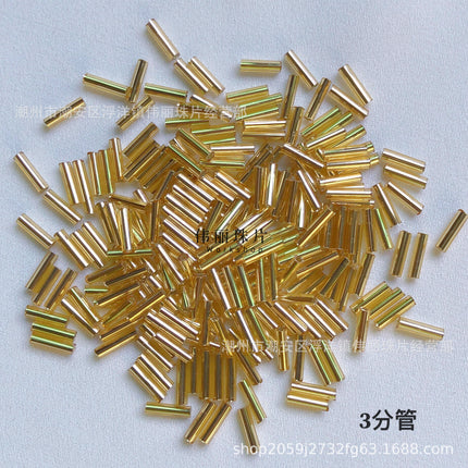 Silver filling series full set Golden Rice beads tube beads loose beads handmade diy jewelry hand sewing clothing accessories material