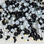 3-10mm flatback pearl resin rhinestones mixed assortment, 30g/pack / Semi-round pearls mixed with black and white—t