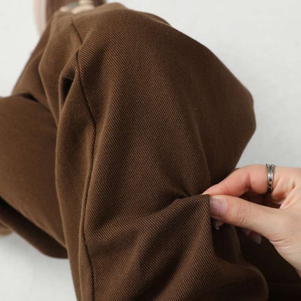 Summer Hemp Green Brown Wide-Leg Floor-Length Jeans Dad Soft High Street Straight Pants