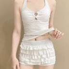 White two-piece set / L 47.5-52.5kg