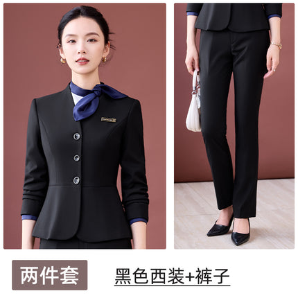 Gray Suit Suit for Women 2025 New Spring & Fall High-End Business Attire Formal Hotel Front Desk Manager Work Clothes