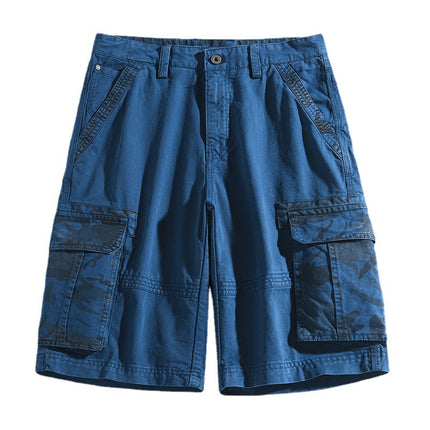 Multi-pocket Tooling Shorts Men's Summer Japanese-style Tooling Washed Cotton Pants Garment-dyed Camouflage Tooling Casual Pants Men's