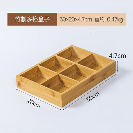 Desktop Dust-proof Tea Bag Storage Box Bamboo Cultural Play Jewelry Storage Box Medicine Sub-packing Box Jiugongge Storage Box