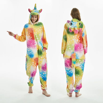 Cartoon One-Piece Cross-Border New Flannel Autumn and Winter Pajamas Animal Luminous Pegasus Dinosaur Couple Pajamas Home Clothes