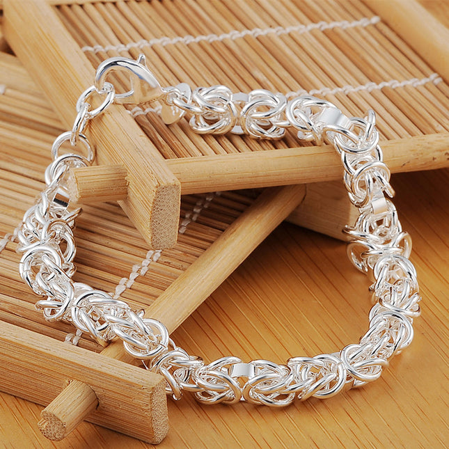 Jinshihu Cross-Border Hot-Selling European and American Fashion Personality Jewelry Copper Silver-Plated Exquisite Dragon Head Shrimp Clasp Bracelet for Men