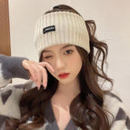 Warm knitted headband-off-white