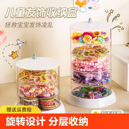 Cross-border TEMU Explosions Hair Accessories Storage Box Rotating Baby Hair Card Headwear Clip Little Girl's Headband Rubber Belt Jewelry
