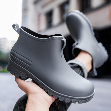 Couple Style Thickened Men's and Women's Outdoor Waterproof Anti-Slip Portable Rain Boots Wholesale Takeaway Rain Boots Short-Tube Women's Rain Boots